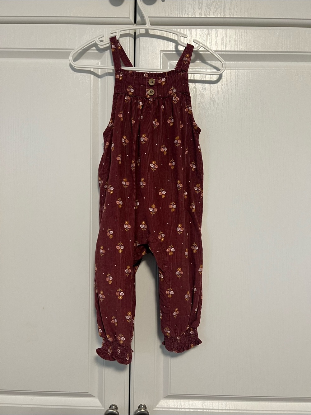 Anko Baby Burgundy Floral Cord Overalls sz 3-6 months